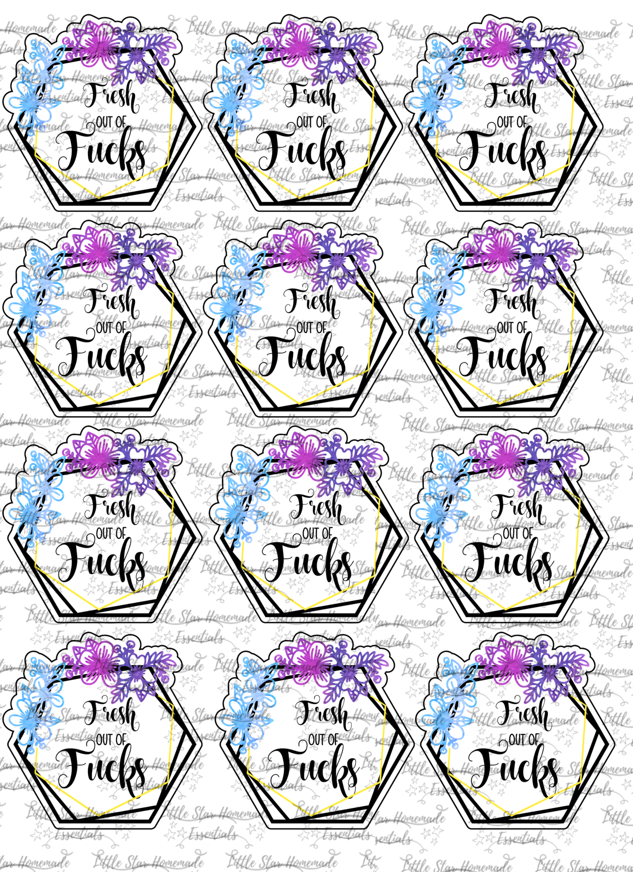 Little Star Custom Stickers Custom sticker for when you are just done and have no more Fucks to give.