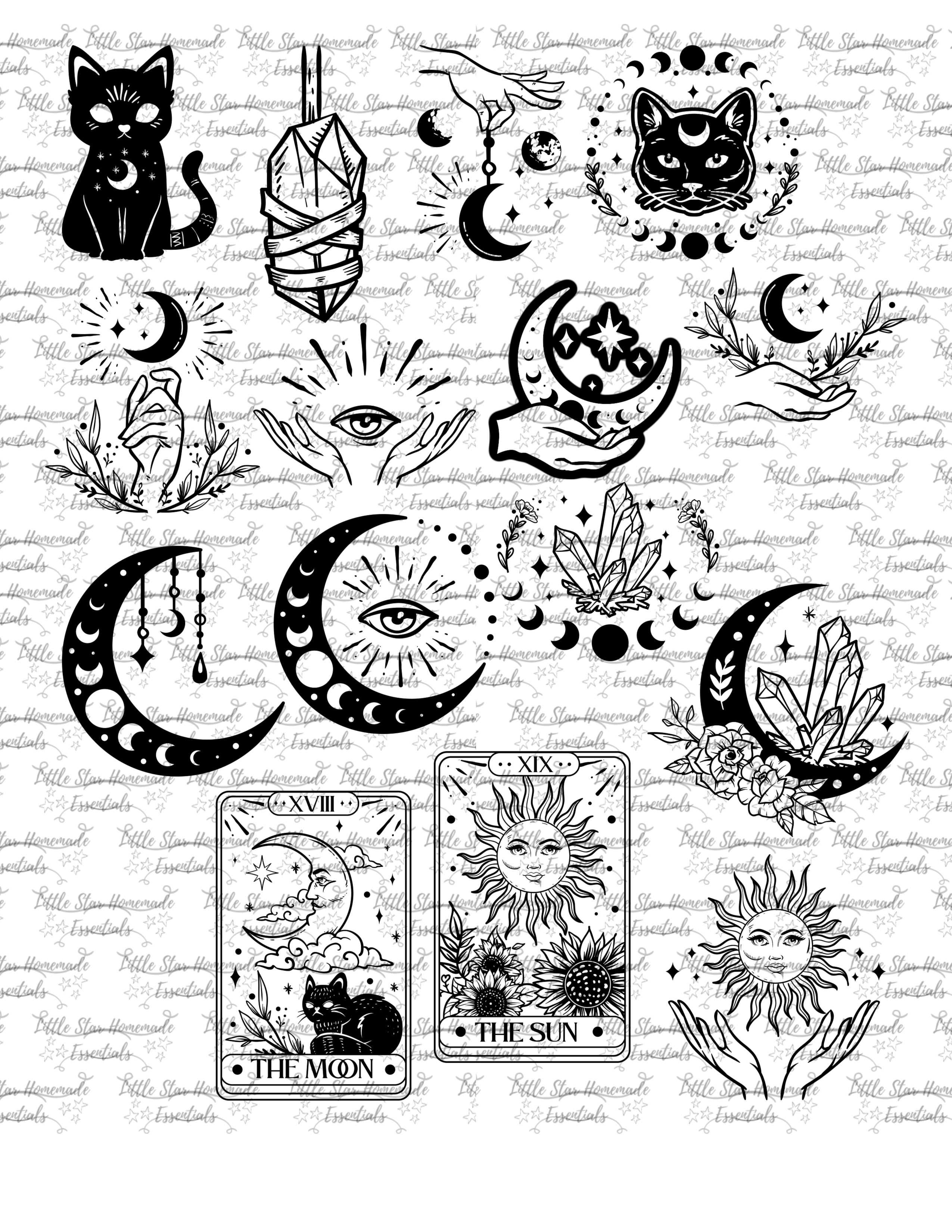 Celestial Rituals ✧ Sticker Sheet ☾ — Lace & Whimsy
