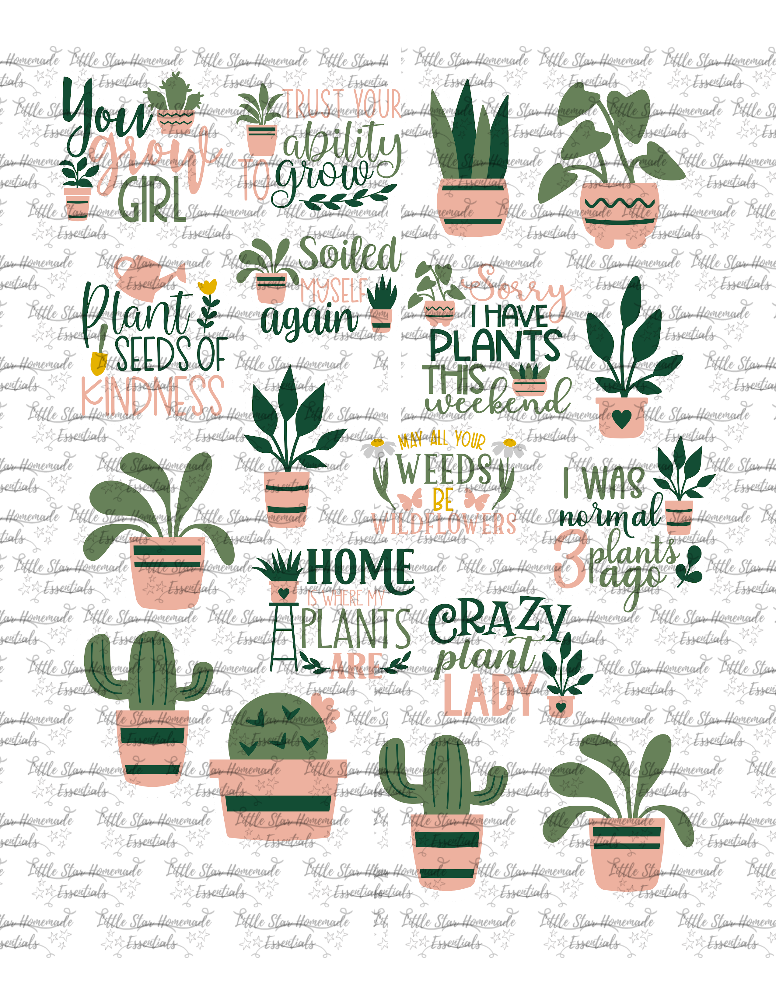Succulent Plant Stickers Succulent Plant Stickers