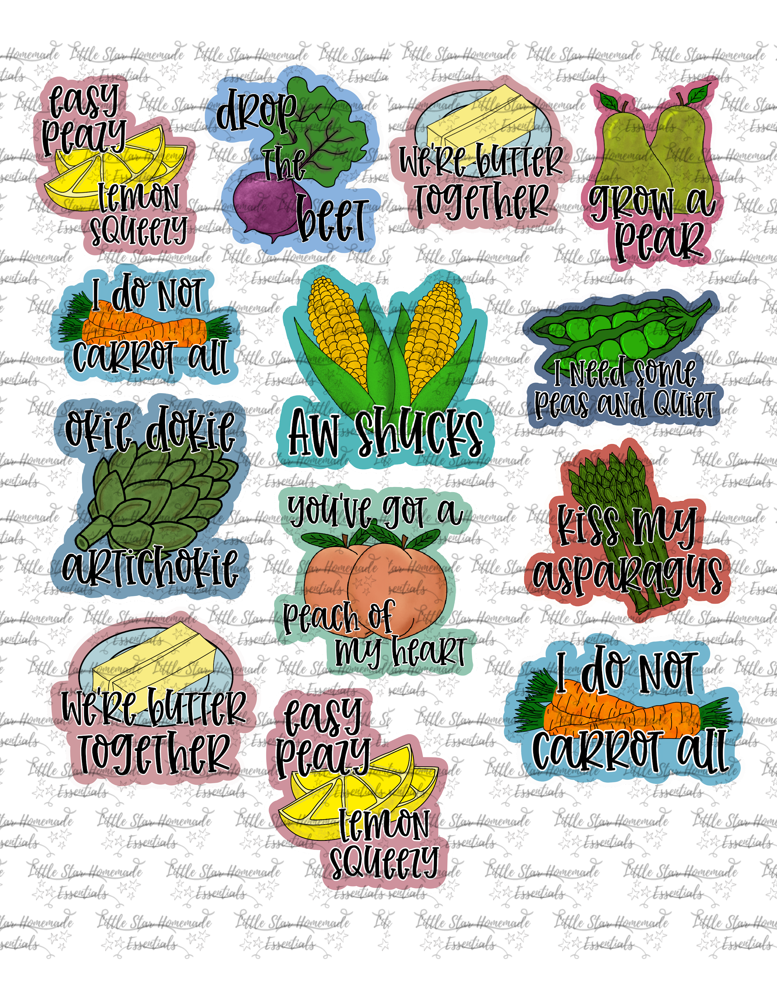 Food Pun Stickers