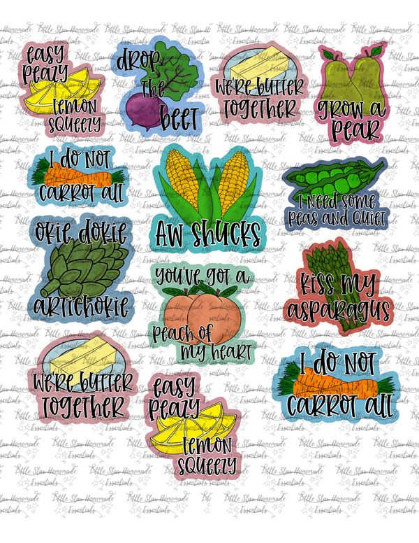 Food Pun Stickers