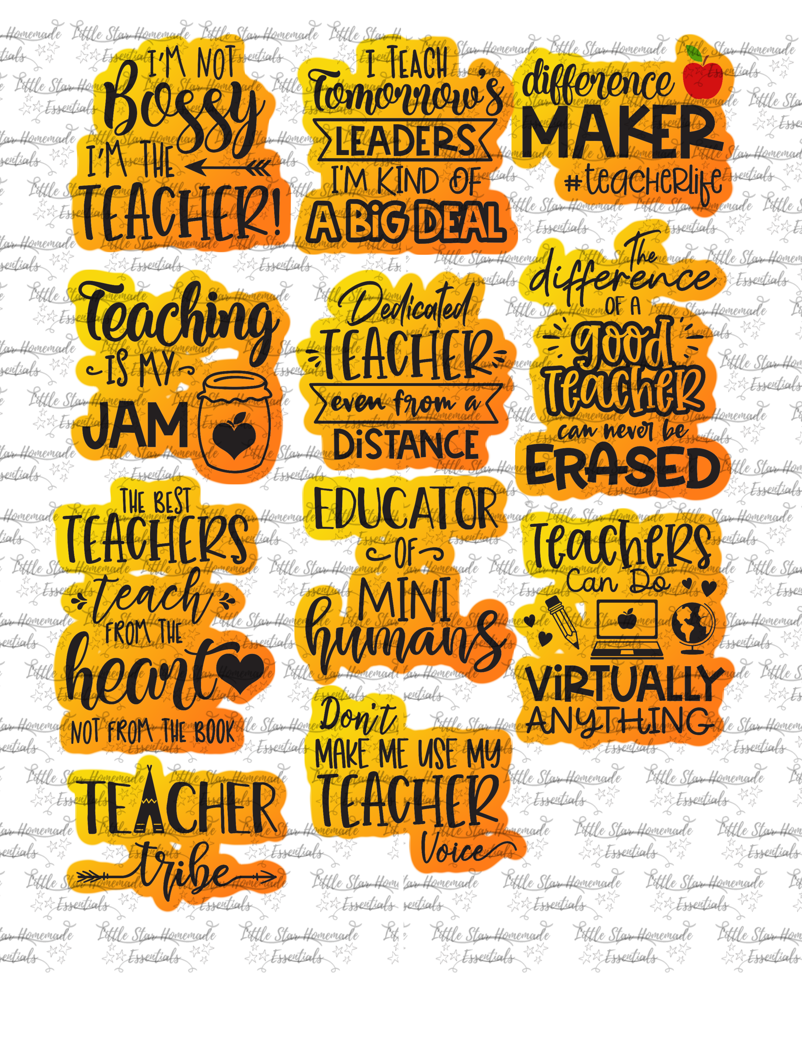 Teacher Stickers – Little Star Homemade Essentials